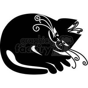 Elegant Black Cat - Whimsical Feline