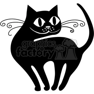 Black and White Cartoon Cat
