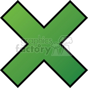 A green multiplication sign () vector clipart image used to represent mathematical multiplication.