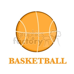 Royalty Free RF Clipart Illustration Abstract Basketball Over A White Background With Text Flat Design