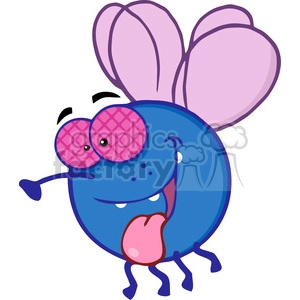 5618 Royalty Free Clip Art Happy Fly Cartoon Mascot Character
