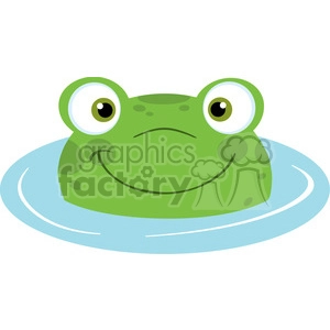 Cartoon Frog Peek-a-Boo - Funny Frog Face Above Water
