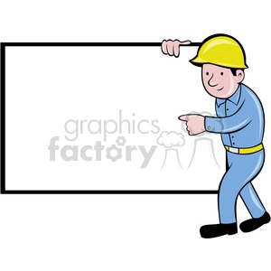 builder holding rectangle sign