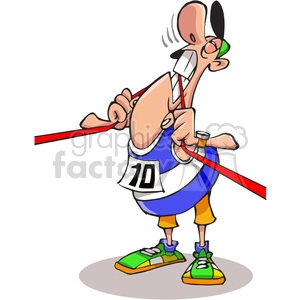 runner biting finish line