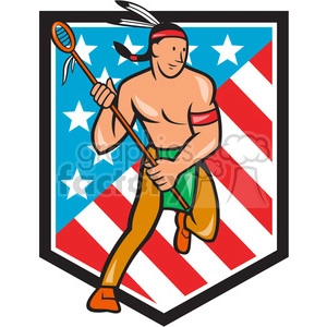 Native American Lacrosse Player Shield Stock Vector Image & Art