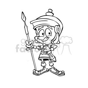 Roman soldier cartoon black and white