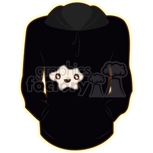Hoodie with Stain cartoon character vector clip art image