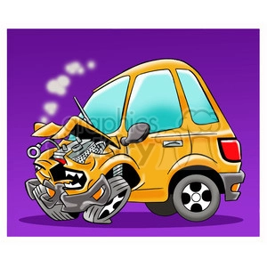 cartoon car sick from accident