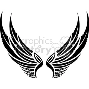 vinyl ready vector wing tattoo design 059