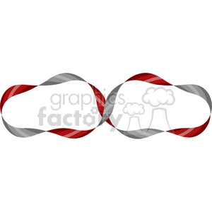 Abstract Intertwined Red and Gray Ribbon