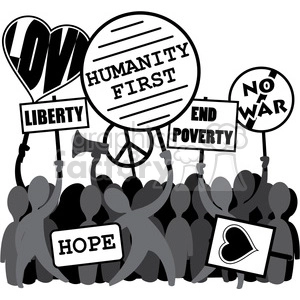 protesting humanity first liberty no war image