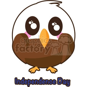 The clipart image shows a cute cartoon baby eagle (eaglet), with the words 