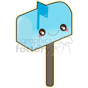 Mailbox cartoon character vector clip art image