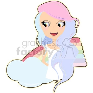 Rainbow girl cartoon character vector image