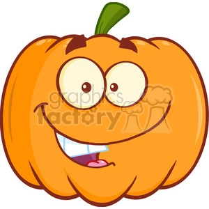 Royalty Free RF Clipart Illustration Funny Halloween Pumpkin Mascot Character