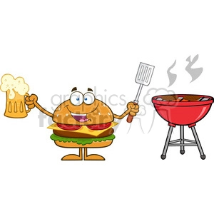 grilled hamburgers clip art