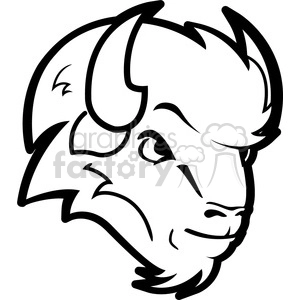 buffalo head logo icon design black white