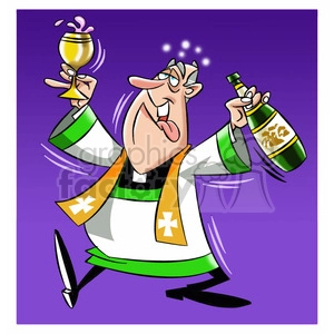 paul the cartoon priest character getting drunk