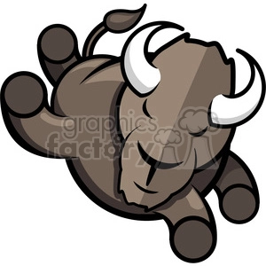 brown buffalo jumping logo icon design