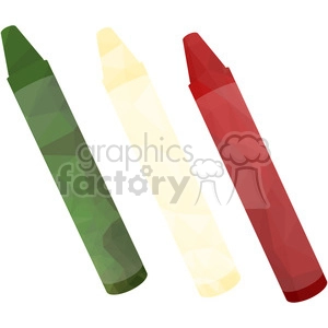 Colorful Crayons - Green, White, Red