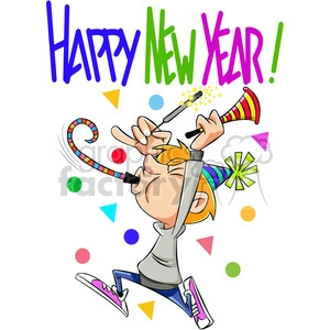 Happy new year celebration vector cartoon art