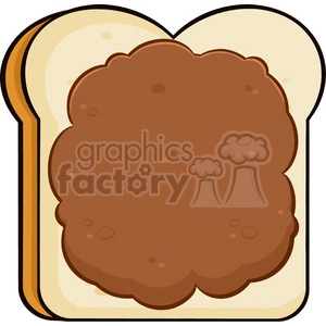 illustration cartoon toast bread slice with peanut butter vector illustration isolated on white background