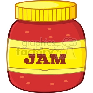 illustration cartoon jar with jam vector illustration isolated on white background