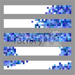 Clipart image of blue and purple pixelated horizontal progress bars on a gray background in various stages of completion.