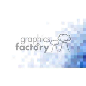 An abstract clipart image featuring a gradient mosaic pattern. The mosaic is composed of various shades of blue and white squares arranged in a pixelated fashion, gradually transitioning from white on the left side to darker blue tones on the right side.