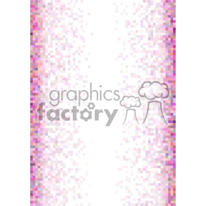 Colorful pixelated border on a white background, featuring various shades of pink, purple, and orange.
