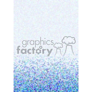 A mosaic pattern with shades of blue and purple pixels densely packed towards the bottom and gradually fading towards the top on a light background.