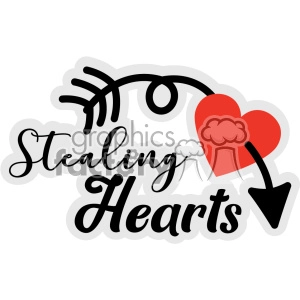 stealing hearts with arrow svg cut file vector design