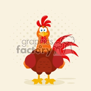 Funny Cartoon Rooster Mascot
