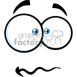 10867 Royalty Free RF Clipart Nervous Cartoon Funny Face With Panic Expression Vector Illustration