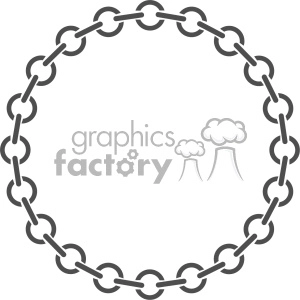 A clipart image of a circular chain made up of interconnected links arranged in a ring pattern.