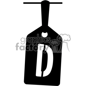 Hanging Tag with Letter D