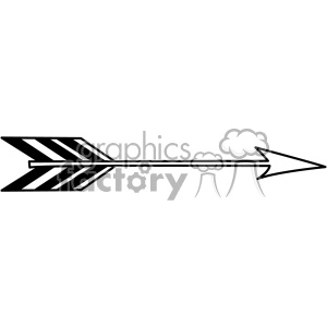 A black and white clipart image of a straight arrow with fletching on one end and a pointed tip on the other.