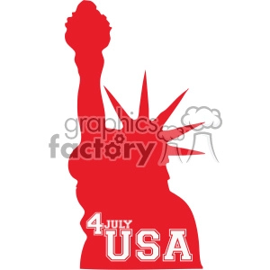 4th of july USA statue of liberty vector icon