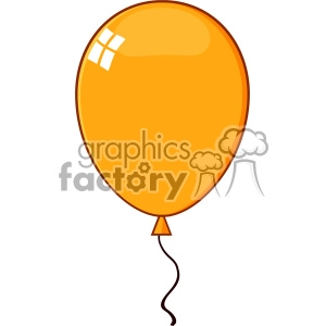 10753 Royalty Free RF Clipart Cartoon Orange Balloon Vector Illustration