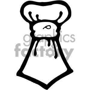 Black and white clipart image of a neck tie, in thick outer lines with minimal details