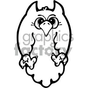 cartoon owl 002 bw