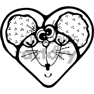 Heart-Shaped Mouse - Playful Animal Line Art