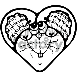 Heart-Shaped Mice Outline - Perfect for Coloring and Crafts