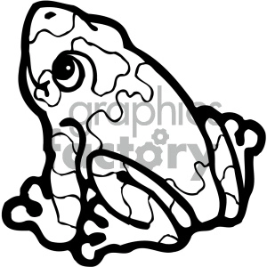 Black and White Frog for Coloring and Design