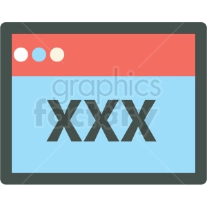 xxx adult website hosting vector icons