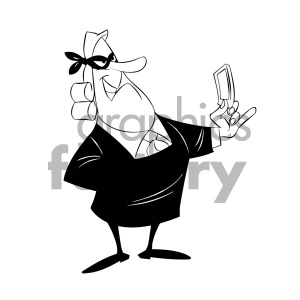 black and white cartoon supreme court justice taking a selfie