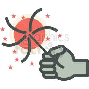 hand holding fireworks guy fawkes day vector icon image