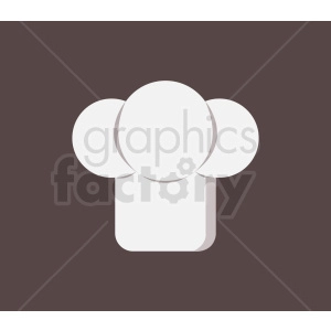Clipart image of a minimalist chef hat design in grayscale on a dark background.