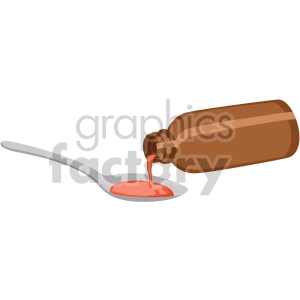 medicine pouring in spoon no background