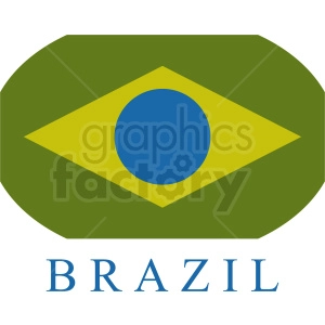 The clipart image features a stylized version of the Brazilian flag. It includes a green background, with a yellow rhombus at the center, and a blue circle within the rhombus.